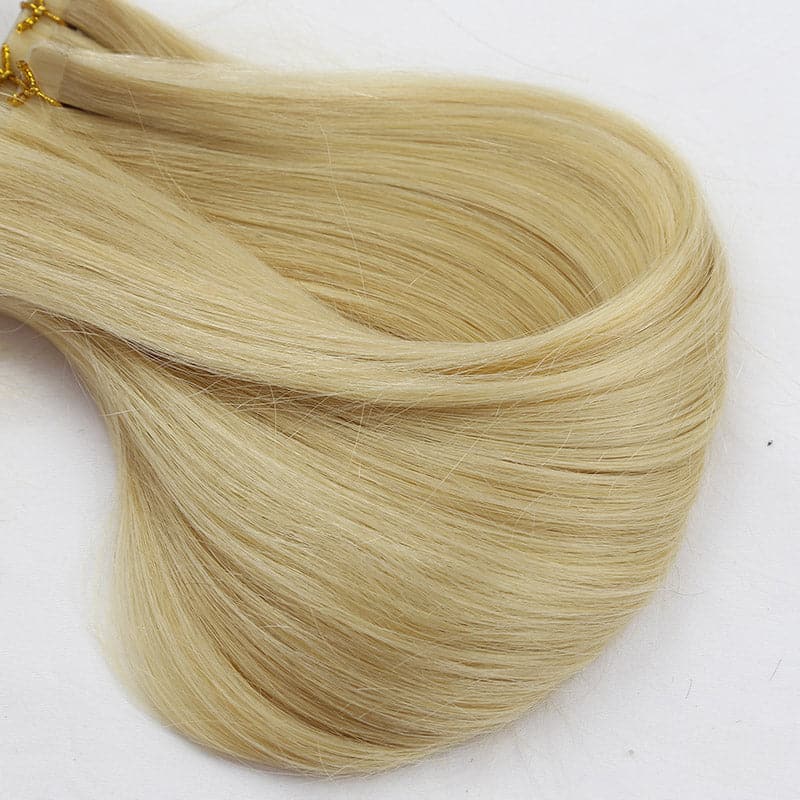 #613 Platinum Blonde Silky Straight Human Hair Tape In Hair Extension