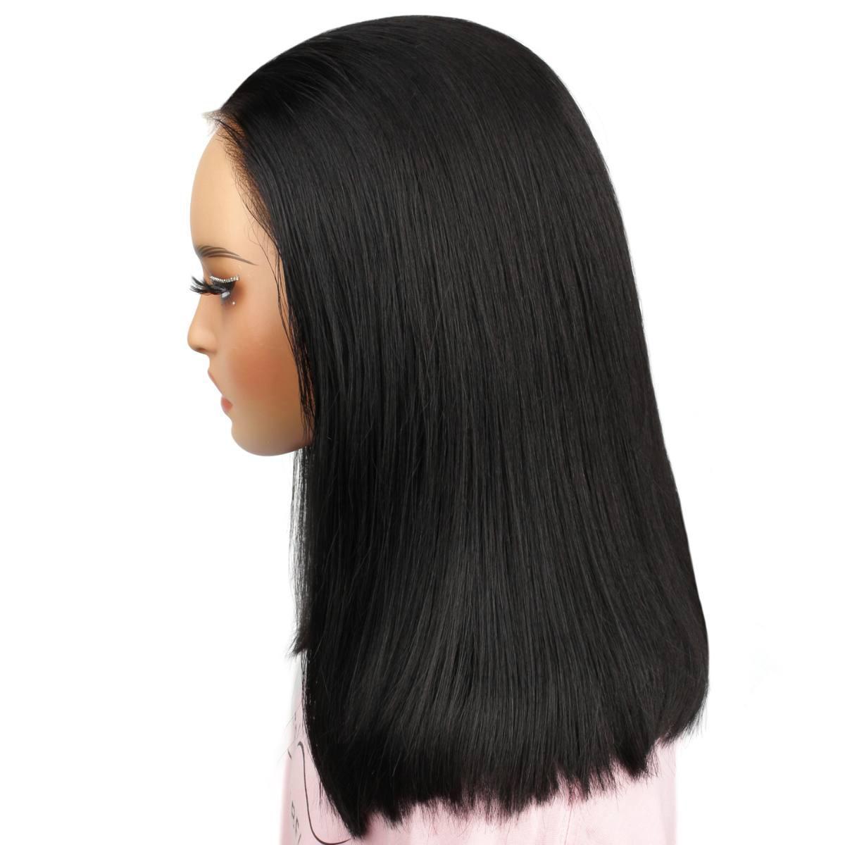 Jet Black 7x7 HD Closure 100% Human Hair Bob Wig