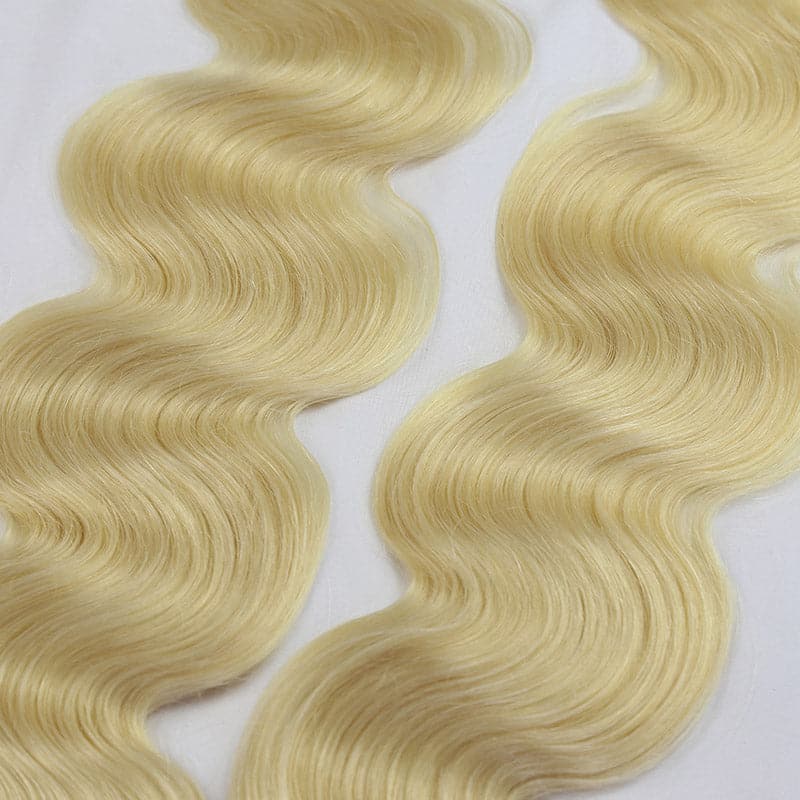 #613 Platinum Blonde Body Wave Human Hair Tape In Hair Extension