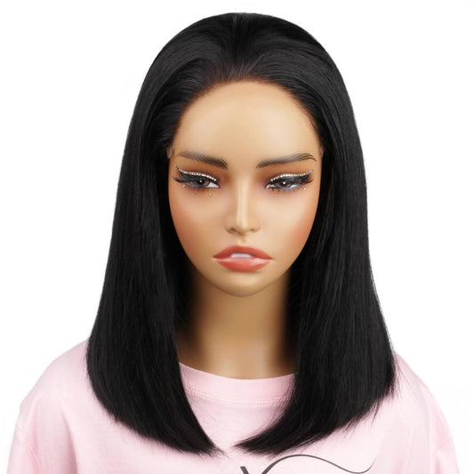 Jet Black 7x7 HD Closure 100% Human Hair Bob Wig