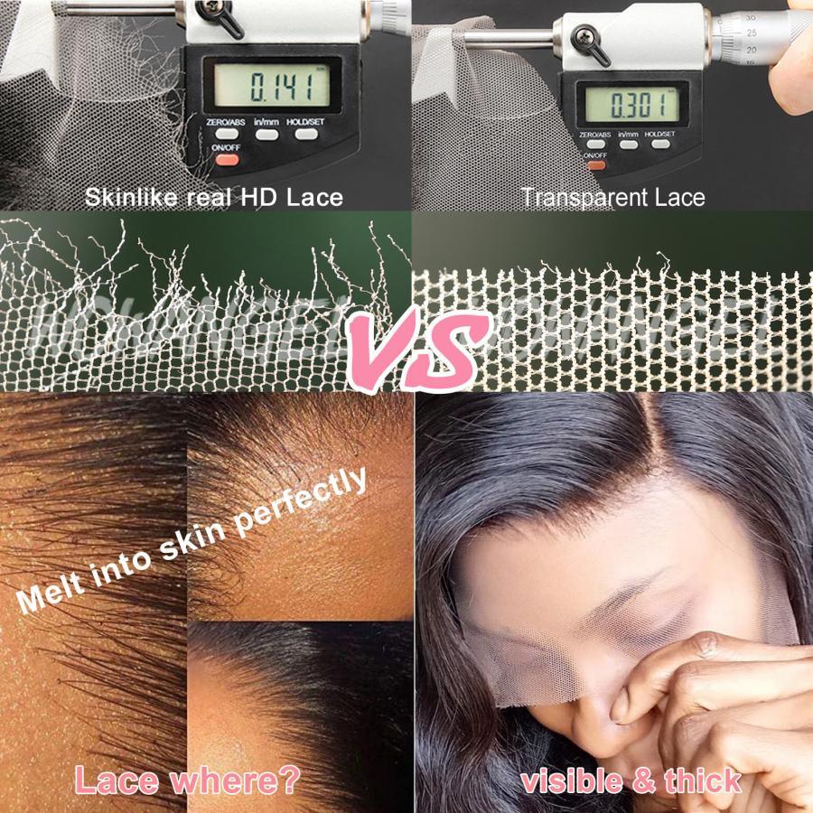 7x7 Skinlike Real HD Lace Closure Wig 220% Density Body Wave Glueless